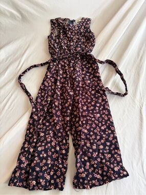 Copper Key Navy Jumpsuit with Pink Floral Print Size 4